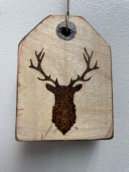 Handmade Wood burned Deer Gift Tags Rick Dantzler