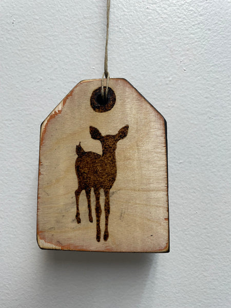 Handmade Wood burned Deer Gift Tags Rick Dantzler