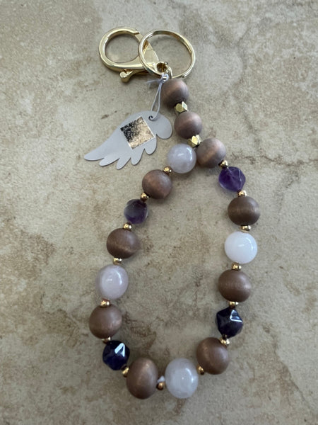 Silver Keychain beaded bracelets Stephanie Lewis