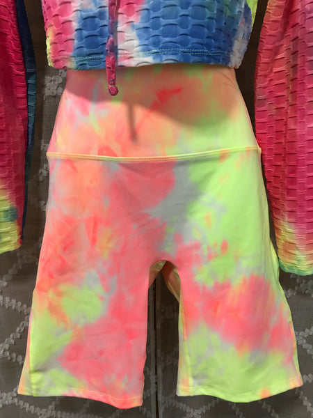 Tye Dye Clothing-Yellow Pink shorts