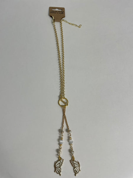 Designer Necklaces Stephanie Lewis-gold chain with butterflies