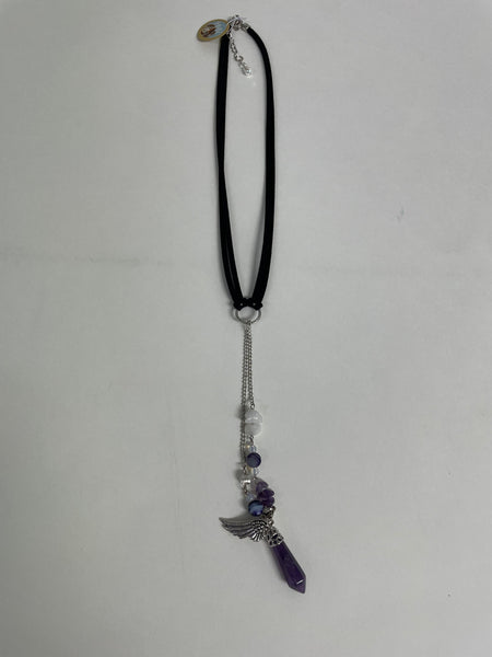 Pendulum Necklace Stephanie Lewis-dark purple