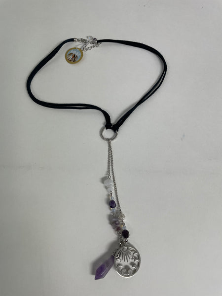 Pendulum Necklace Stephanie Lewis-purple round