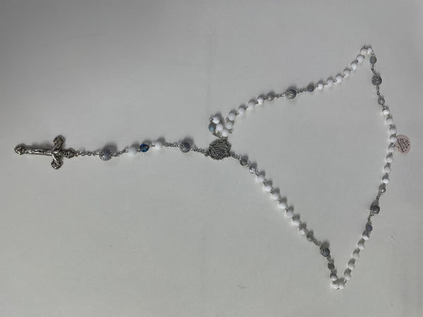 Rosary Bead Necklace Stephanie Lewis-alabaster & Druzy quartz