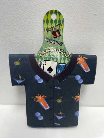 Jackpot Can Hugger-black w/cubes/drinks 