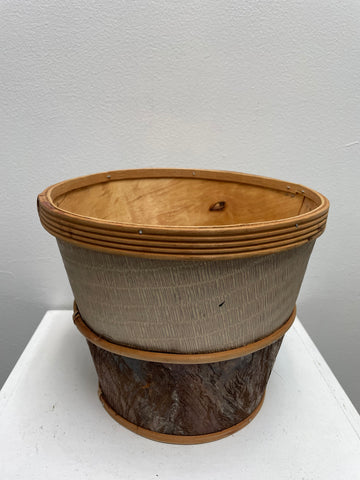 8"Tall 9" Wide Wood Basket 2-tone