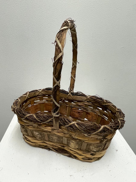 Dark Brown/Tan 10"x5" Tall Middle Oval Handle