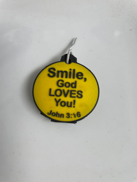 Smiley Face Key Bob-Smile God Loves You-John 3:16