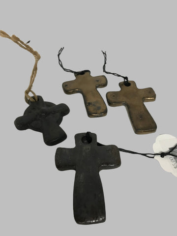 Small Pottery Cross Ornaments