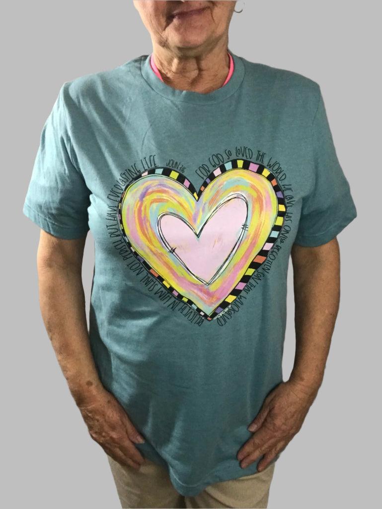 Valentine Heart-John 3:16 God So Loved The World T-Shirt