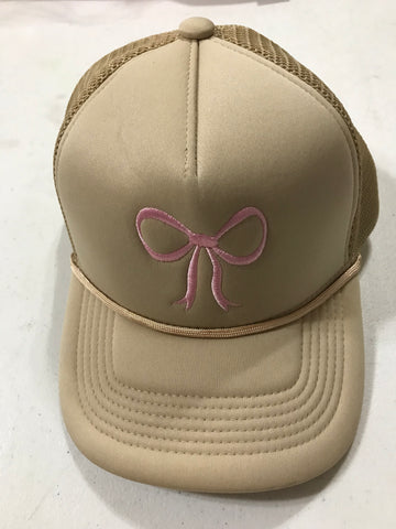 Tan Caps w/Pink Bow