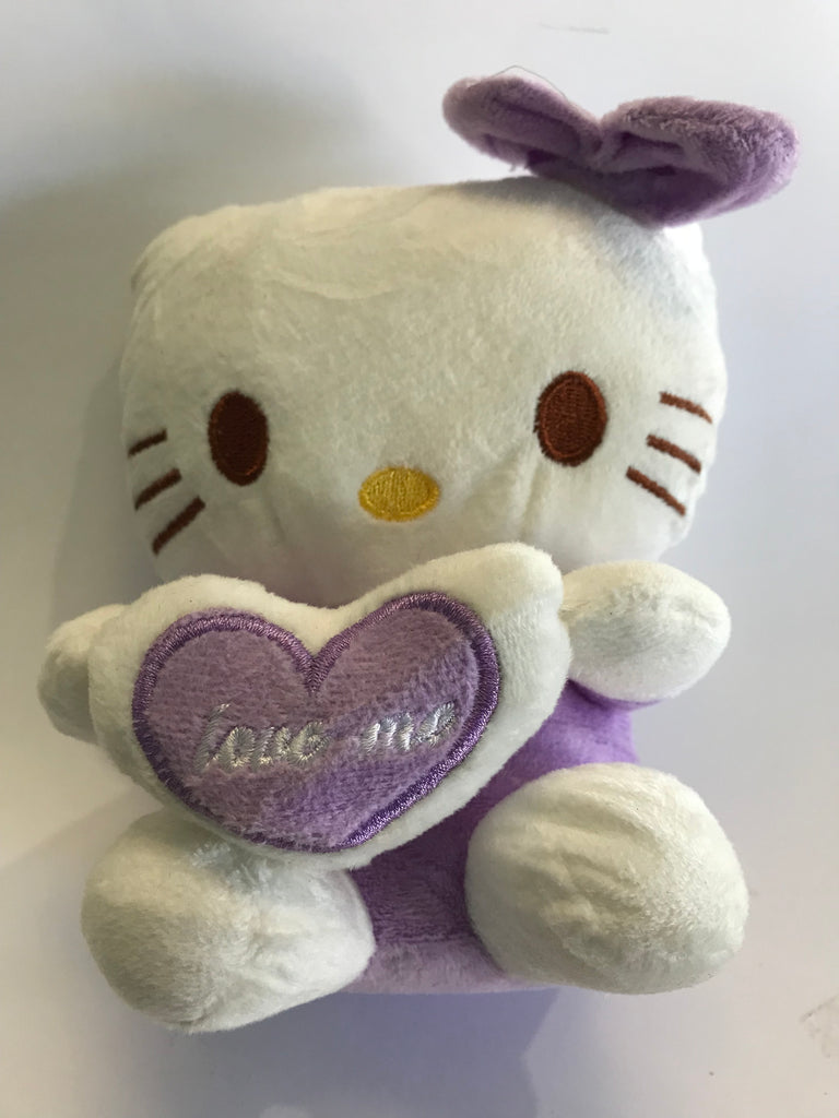 White Kitty w/Lavender top/bow/heart Love Me