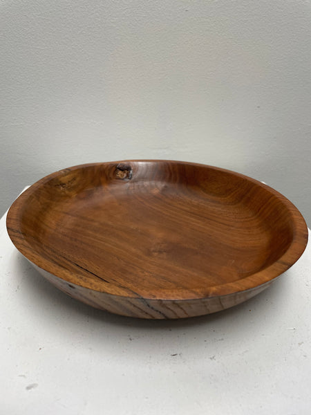 Elegant Hand-Turned Wooden Display Bowl – Round brown-9"Rustic Charm for Any Room karen Forkin