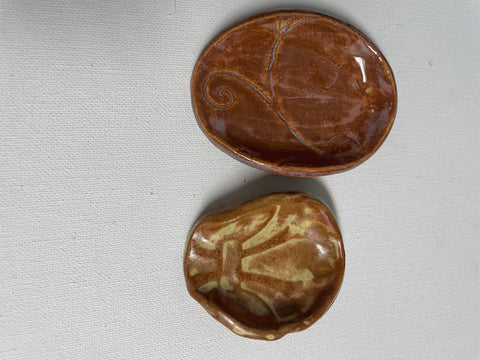 Handmade Oval Ceramic Spoon Rest:Set of 2-3"&2"