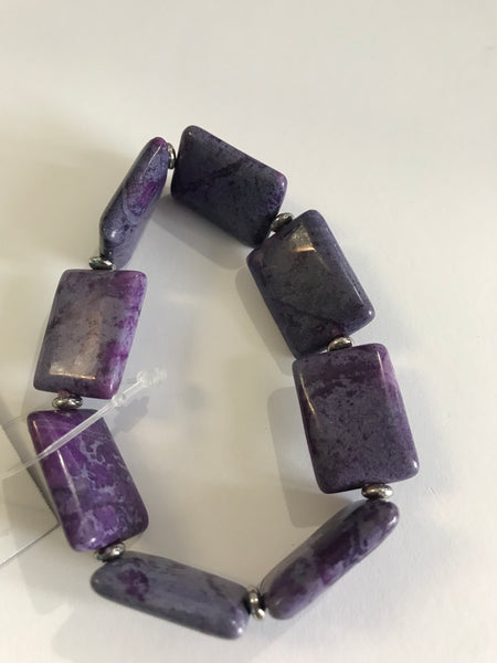 Stretch Bracelets-Jasper Purple & Lavender 