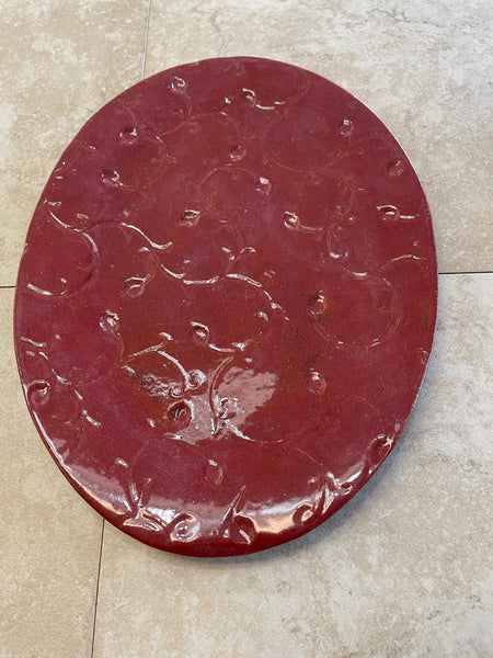 7"x10" Handmade oval burnt orange pottery dish OhhMy! Gifts and Things, LLC