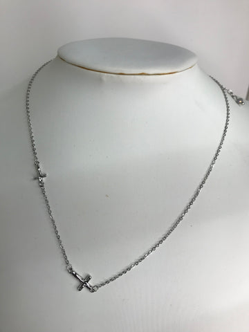 Silver 8" w/cross Necklace