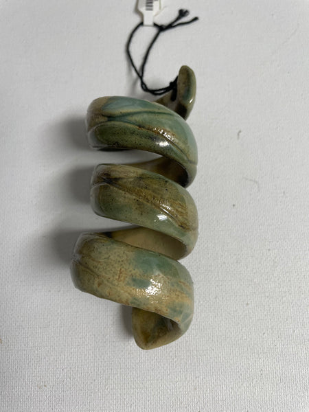 Handmade 4" Pottery Spiral Ornament or Napkin Holder - Artisan Home Decor OhhMy! Gifts and Things, LLC