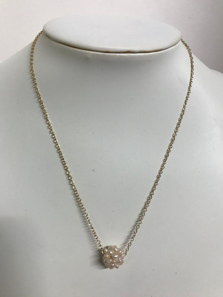 Gold 8" w/pearl cluster Necklace