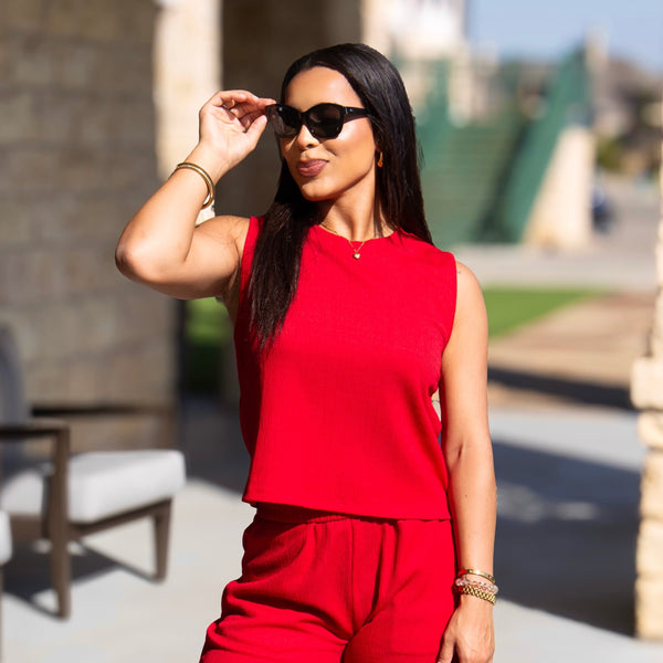 The Earhart Top, Red Grace+Emma