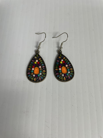 Mosaic Earrings-teardrop multicolor