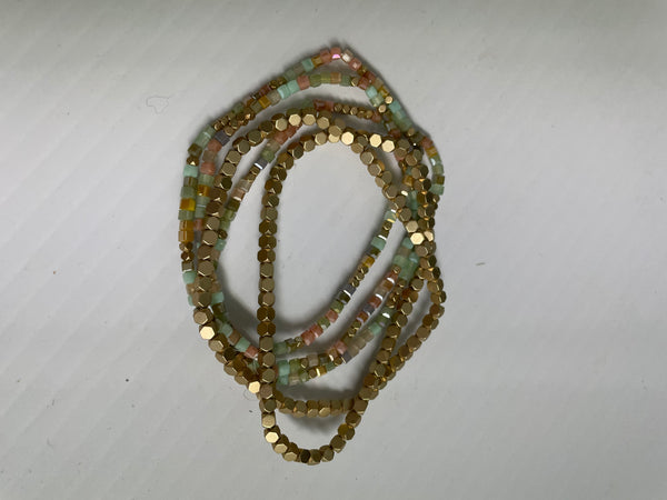 Multi Color Stack Bracelets Kendra Schrader-gold with green