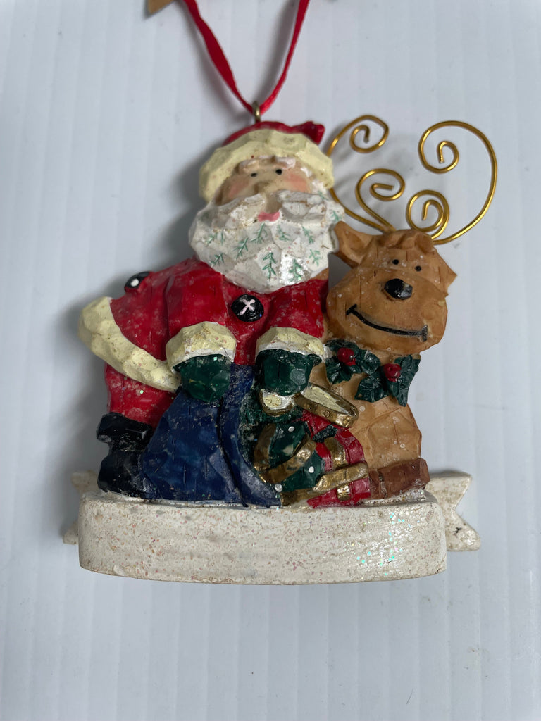 4"Santa & Rudolph Ornament