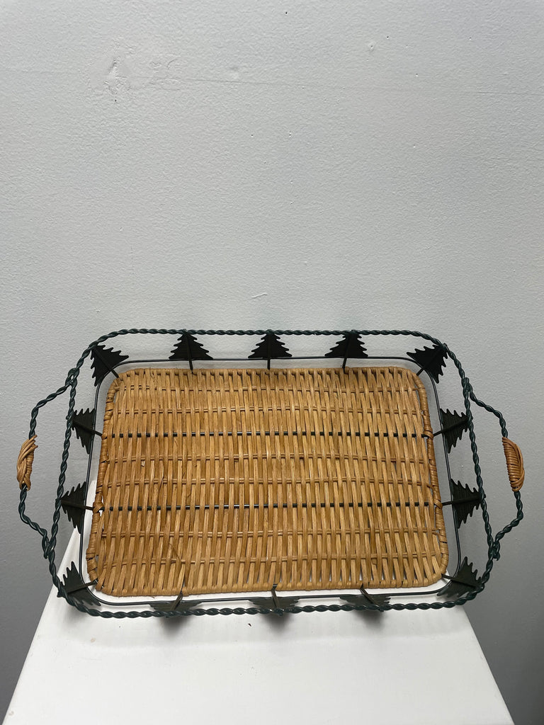 14"x10" Wire Christmas Trees Basket w/handles