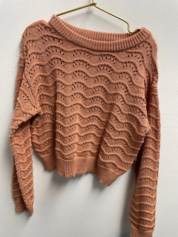 Heart & Arrow Rust Wavy Sweater
