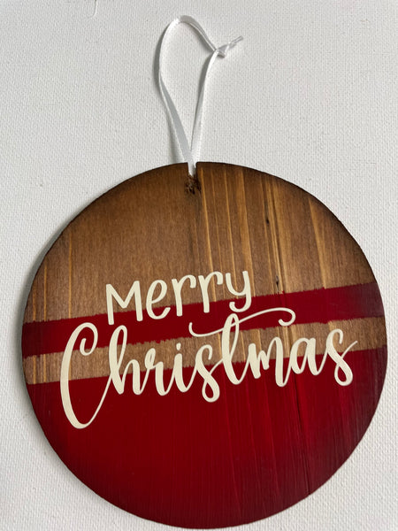 5"Round Wood Christmas Ornaments" Western S Chicks & Ts