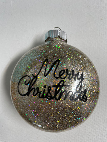 4"Glitter Flat Ball Ornaments Western S Chicks & Ts