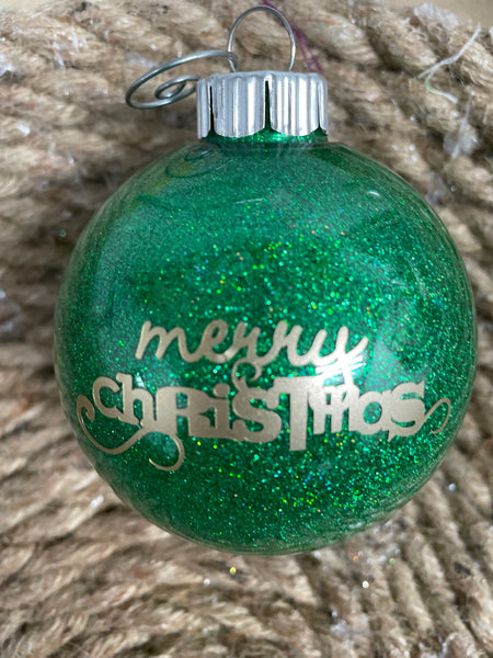 3" Round Christmas glitter Ornaments OhhMy! Gifts and Things, LLC