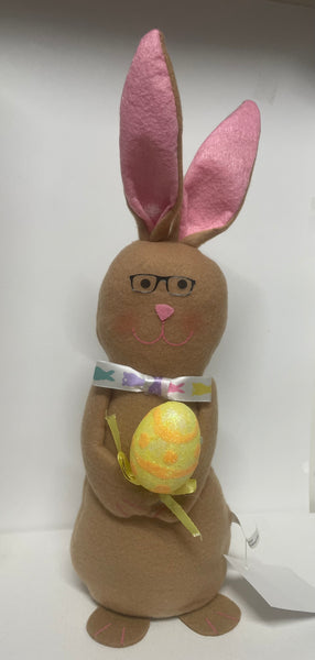 Bunny Shelf Sitter-Brown with Yellow/Orange Egg