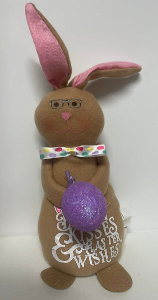 Bunny Shelf Sitter-Brown with Purple Egg