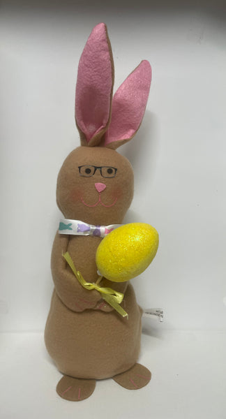 Bunny Shelf Sitter-Brown with Yellow Egg