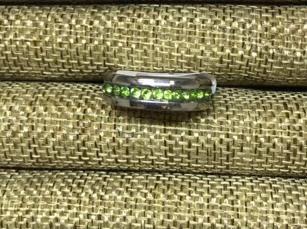Ring-Silver w/Light Green Stone