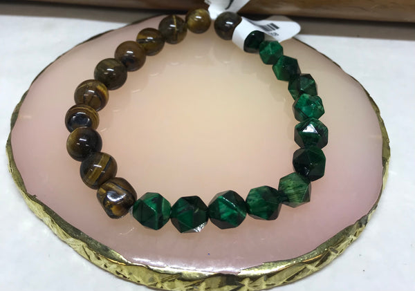 Bracelets/Shiny Tan Emerald Green