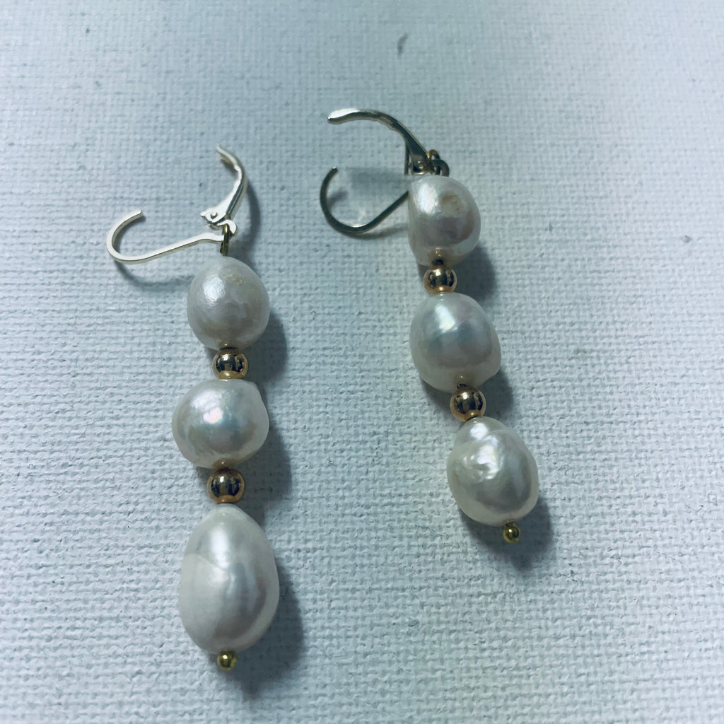 Gold Filled Fresh Water Pearl Earrings Amanda Queen