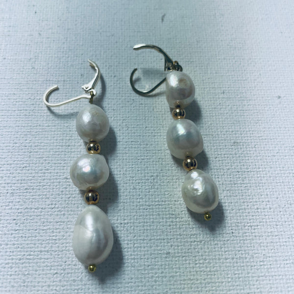 Gold Filled Fresh Water Pearl Earrings Amanda Queen