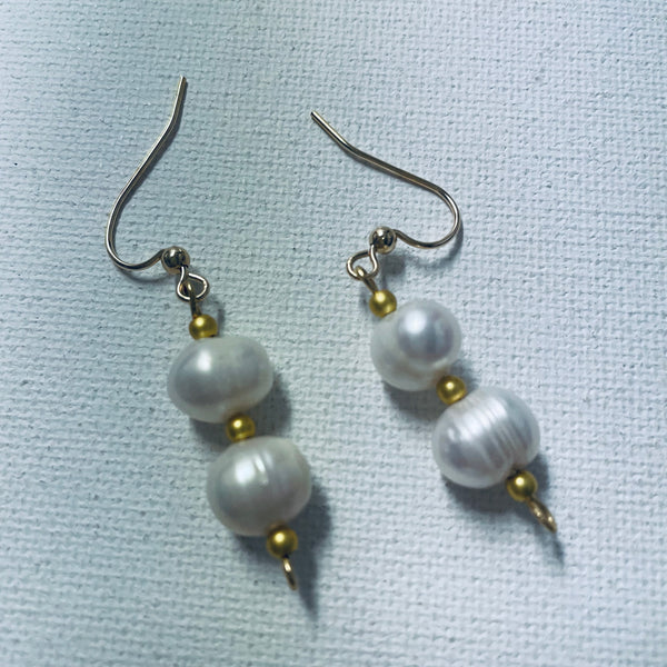 Gold Filled Fresh Water Pearl Earrings Amanda Queen