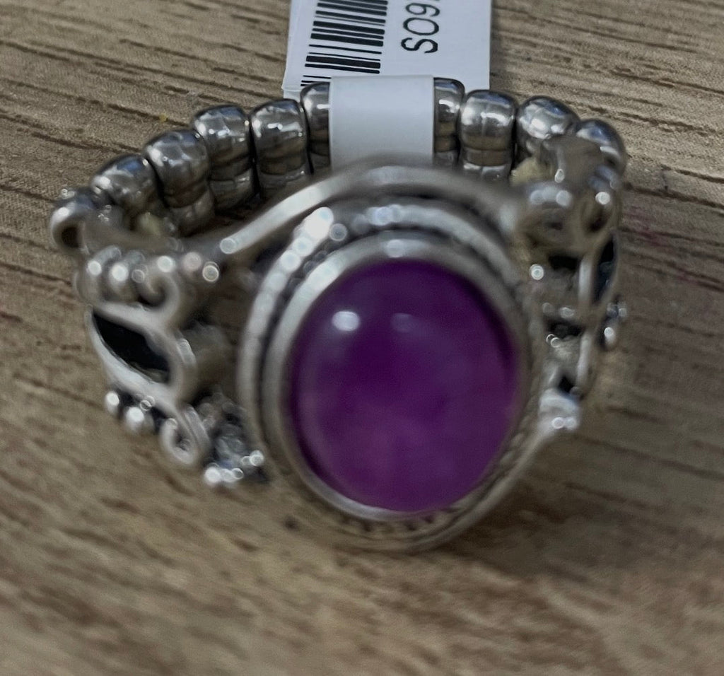 Silver Stretch Rings with Stone | One Size Fits Most Gemstone Ring Shirley Ollison