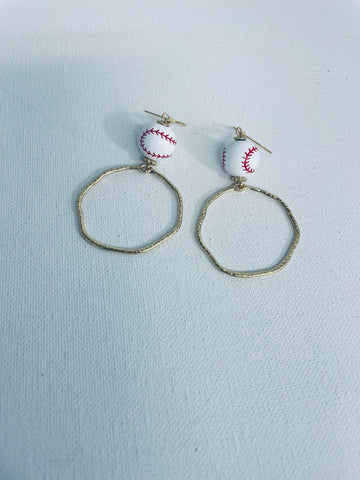 Baseball w/ Large Hammered Hoops