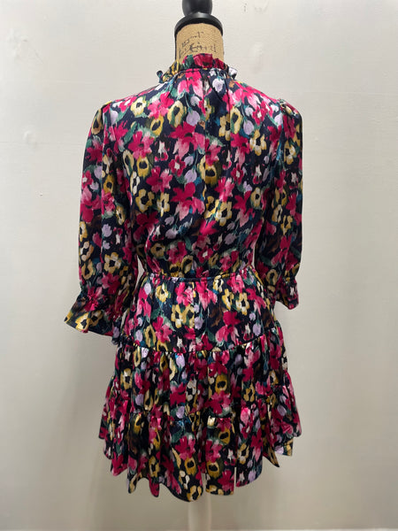 Entro Black/Pink Floral Dress-s