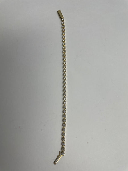 Gold Nugget w/Rhinestone Bracelet