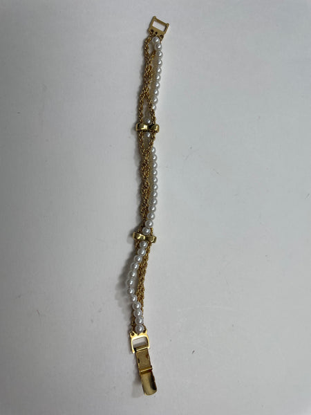 Gold Chain w/pearl strand Bracelet