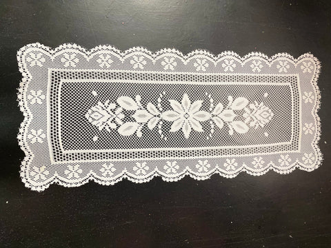 35"x15"White lace Table Runner