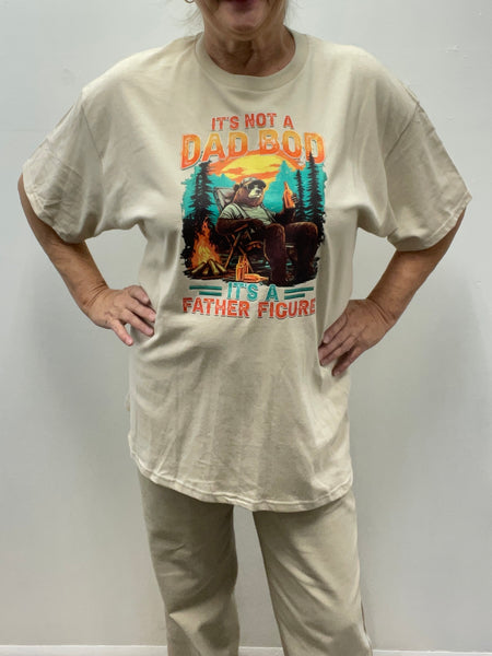 Gildan T-shirts-Tan its not a DAD BOD its a Father Figure