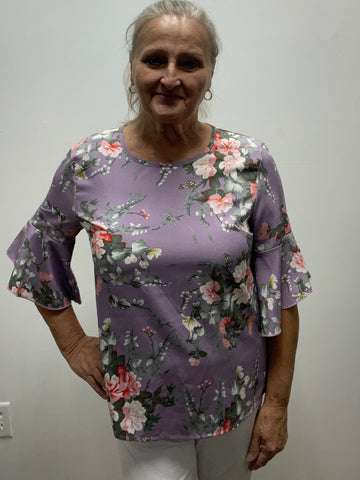 Grawell Large Lavender Floral Top