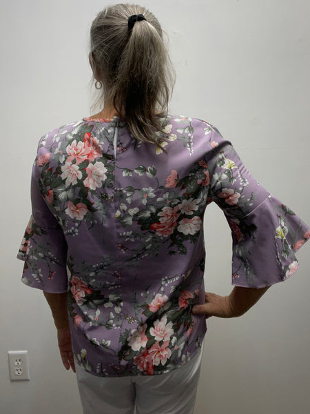 Grawell Large Lavender Floral Top-back 