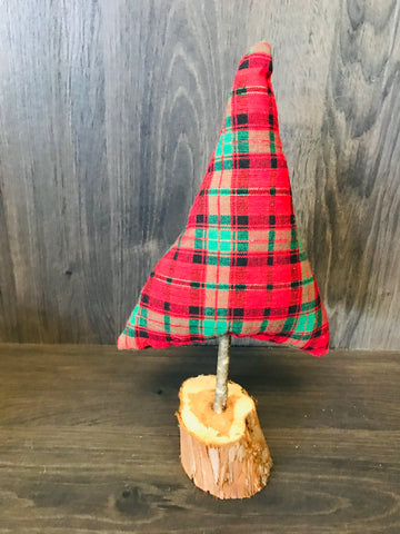 Cloth Christmas Trees-Plaid